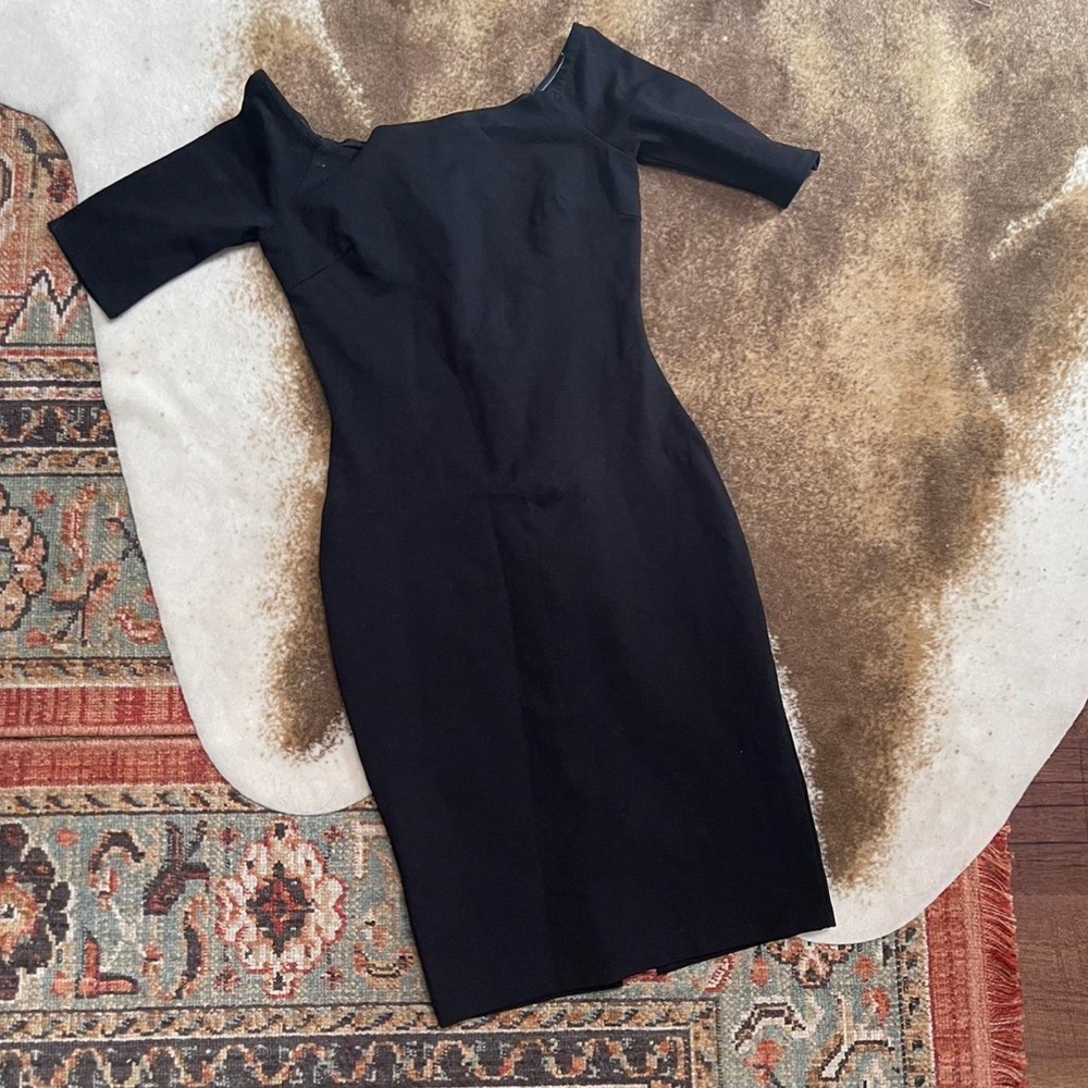 Black LULUS Fitted Dress. Off Shoulder